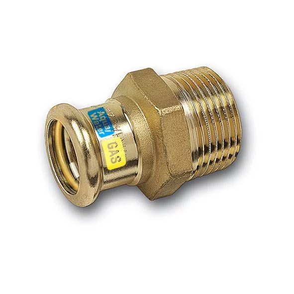 Persovergangsstuk brons 54mm x 2" M gas / (drink)water Sanha HydroGas