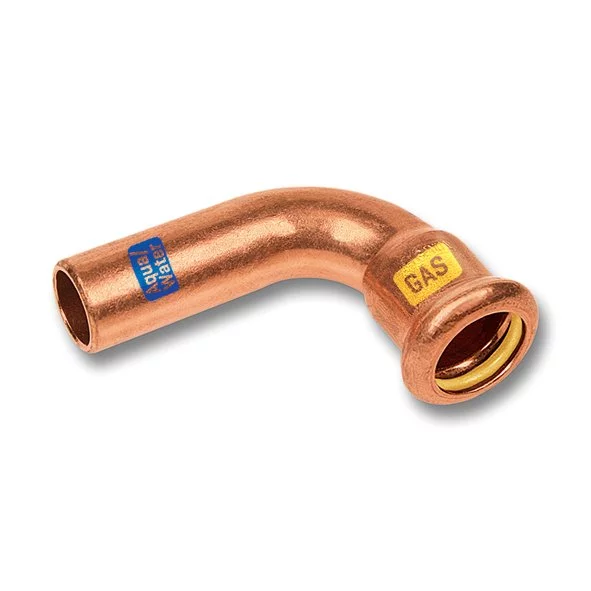 Persinsteekbocht koper 54mm MF 90° gas / (drink)water Sanha HydroGas