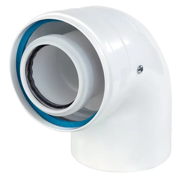 Concentrische rookgasbocht Ubbink Rolux aluminium kunststof 60/100mm