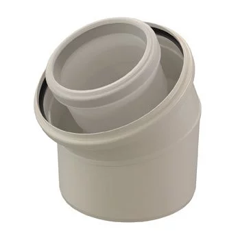 Concentrische rookgasbocht Ubbink Rolux metaal kunststof 80/125mm
