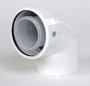 Concentrische rookgasbocht Ubbink Rolux metaal kunststof 80/125mm