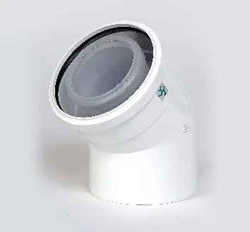 Concentrische rookgasbocht Ubbink Rolux metaal kunststof 80/125mm