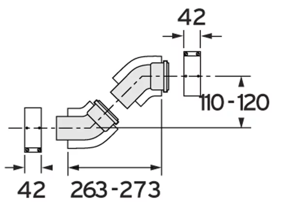 Concentrische rookgasbocht Vaillant turboMAX aluminium aluminium 60/100mm