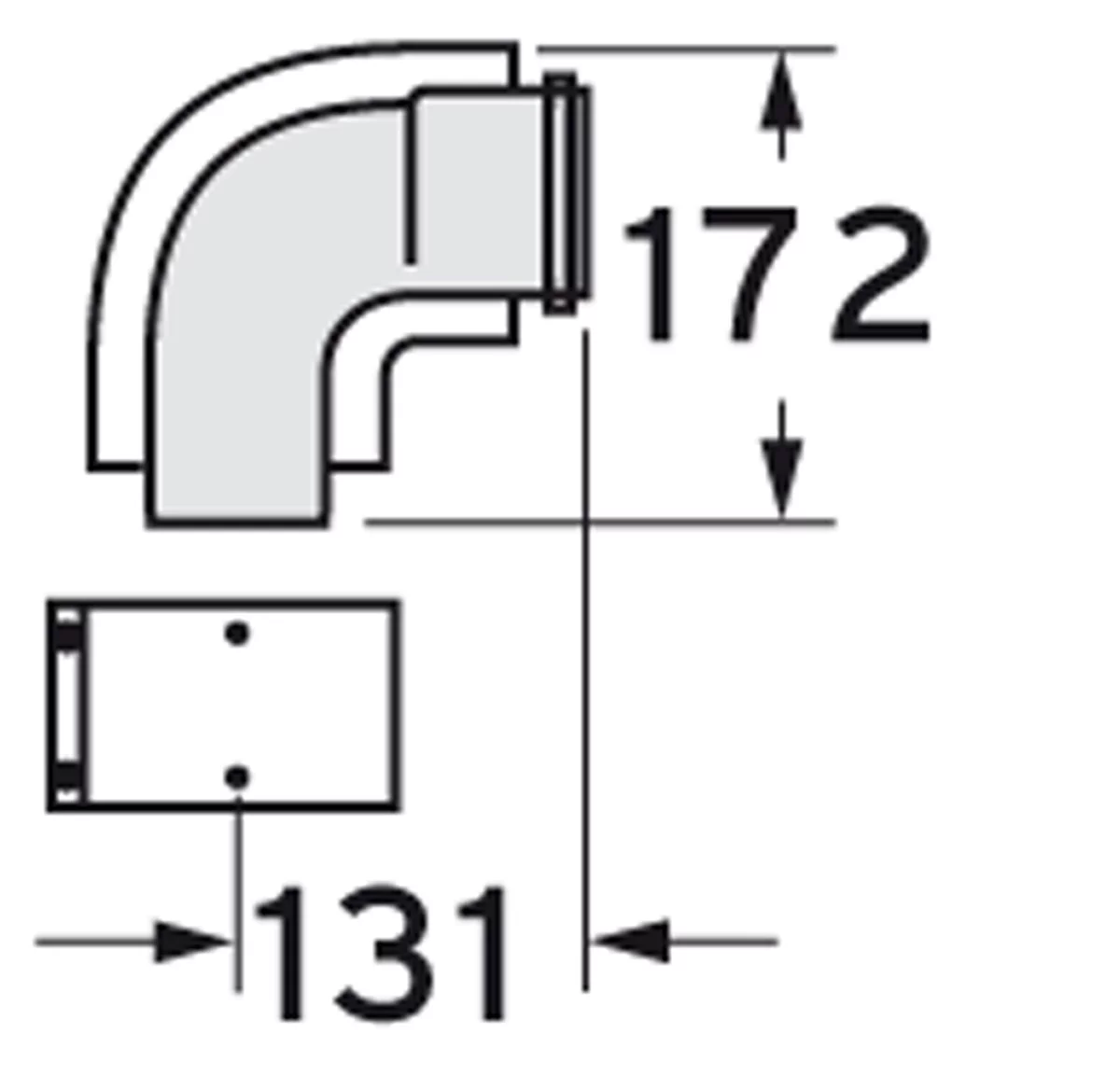 Concentrische rookgasbocht Vaillant ecoTEC aluminium kunststof 60/100mm