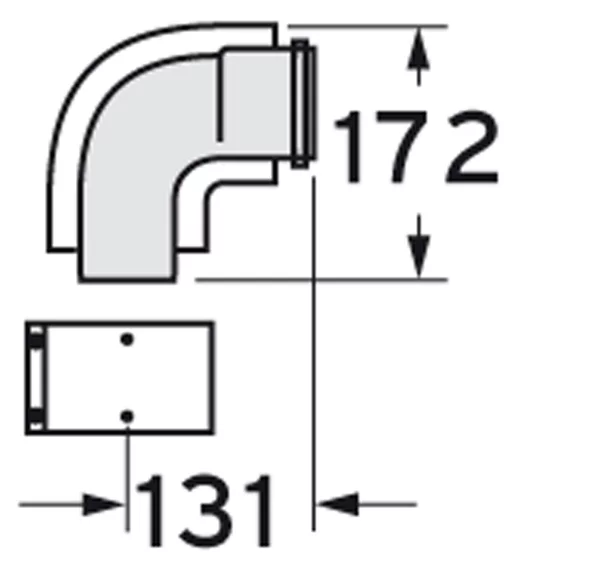 Concentrische rookgasbocht Vaillant ecoTEC aluminium kunststof 60/100mm