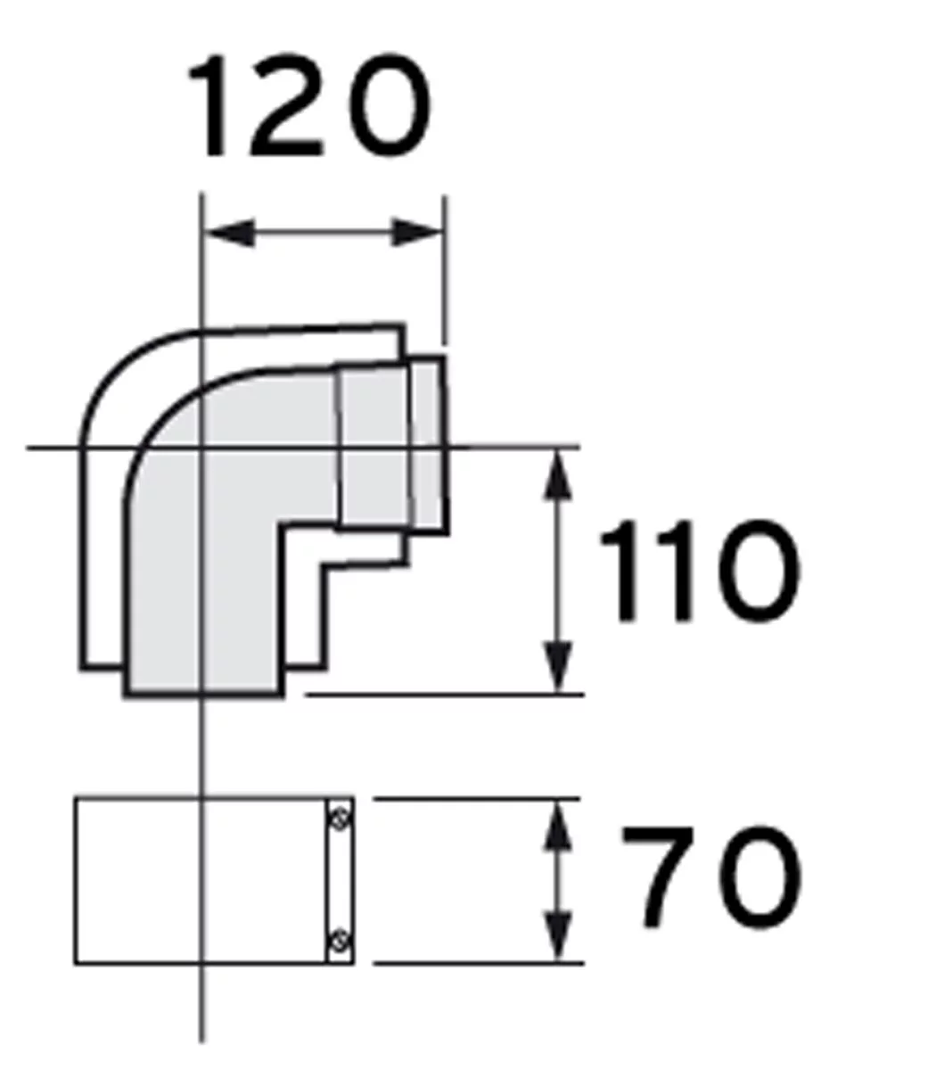 Concentrische rookgasbocht Vaillant ecoTEC aluminium kunststof 80/125mm