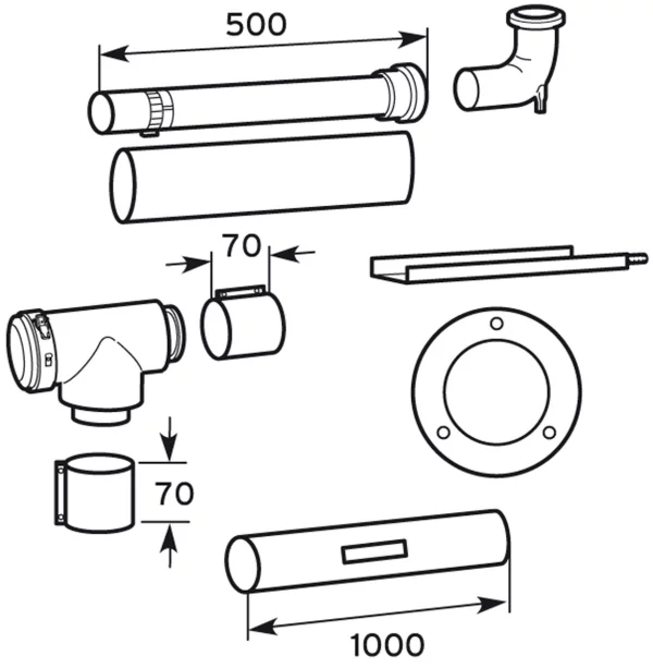 Concentrische rookgasbuis Vaillant ECOmax 80/125mm L500mm wit